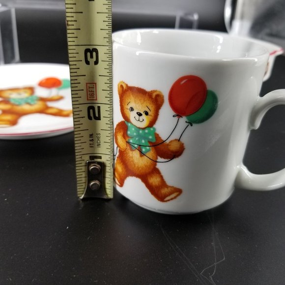 Vintage Reutter Child Kid Feeding Dish Set 3 Teddy Bears Red Porcelain Germany - Picture 12 of 12